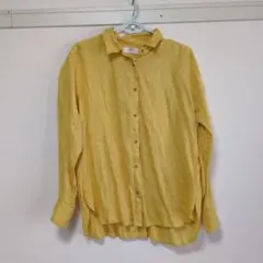 UNIQLO リネンシャツ イエロー XLサイズのサムネイル