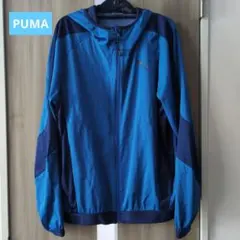 PUMA フード付きナイロンジャケット 青