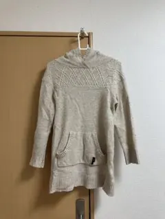 PINK HOUSE フード付きベージュニットワンピース