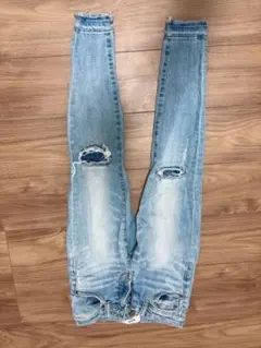 AZUL BY MOUSSY スキニーデニム ダメージ加工 XS