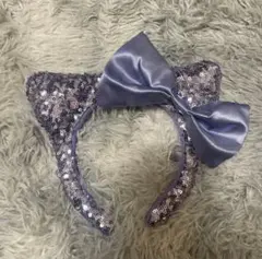 猫耳カチューシャ 紫色 スパンコール