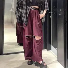 HARE 2WAY-ZIPカーゴパンツ レッド38 Mのサムネイル