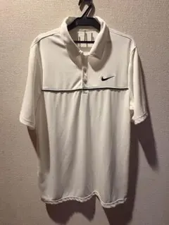 L NIKE GOLF タイガーウッズ 半袖シャツ 襟なし ライトブルー 古着