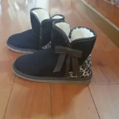 ヒョウ柄ムートンブーツ１９㎝