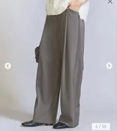 BEAUTY&YOUTH ツイル バックゴム ストレート パンツ グレー