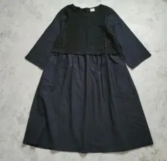 TSUHARU by サマンサモスモス レース切替ワンピース リネン混