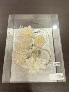 和装髪飾り ホワイト ゴールド 造花 成人式