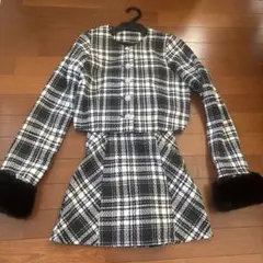 GRL 黒白チェック柄 セットアップ