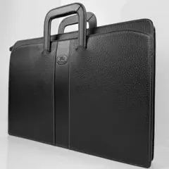 【美品/A4対応】バーバリー 内側ノバチェッビジネスバッグ 黒 シボ革 通勤