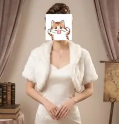 【撮影映え◎】ファーボレロ白/モデル撮影・イベント用/清潔感溢れるお嬢様スタイル