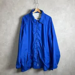 80s USA古着 青 ナイロンジャケット コーチジャケット vintage