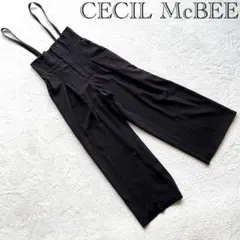 良品 CECIL McBEE【M】黒 サロペット秋冬
