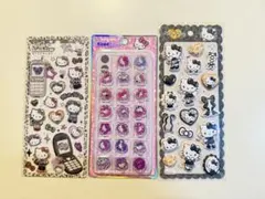 【3点セット】平成はっぴーフォン おはじき マシュマロシール ヒョウ柄キティ