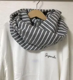 播州織☆起毛のあったかスヌード 検）check&stripe ボーダー