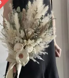 ドライフラワーブライダルブーケ クラシカルホワイト