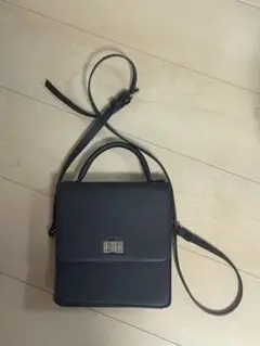 Loose 2way スクエアレザーショルダーミニバッグ ダークグレー