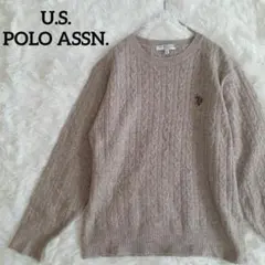 U.S. POLO ASSN.ユーエスポロアッスンケーブルニットワンポイント刺繍