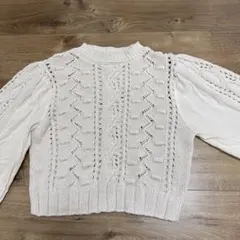 ZARA アイボリー ニット M