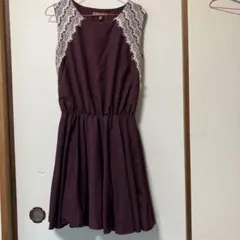 Jolie Moi ワインレッド ノースリーブワンピース S