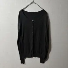 カーディガン グレー 長袖 ニット 古着 Y2K風 お兄系風