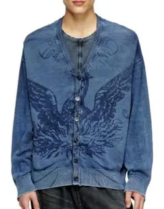 DIESEL 25SSグレン期未使用美品 レーザープリント加工カーディガン