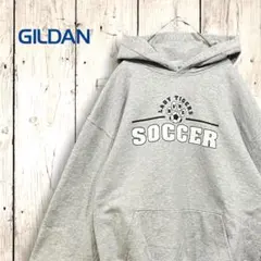 GILDAN★パーカー★M★Y2K★ウルトラコットン★ヘビー★裏起毛★サッカー
