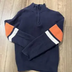 ネイビー ハーフジップ セーター
