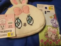 エスターバニー 韓国 コインケース ダイソー　ポーチ パスケース　キーホルダー