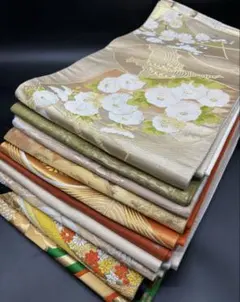 袋帯　まとめ売り　10本　リメイク　ハギレ　練習用　143のサムネイル
