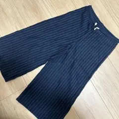 ネイビー ストライプ ロングパンツ サイズ8