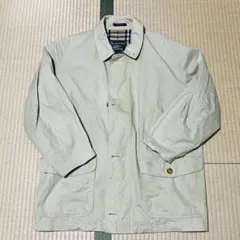 【希少スペイン製】Burberrysチェックライナー ハーフコート メンズL相当
