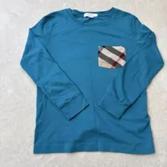Burberry 長袖カットソー 青 ポケット付き