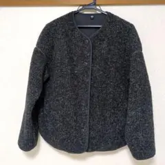 UNIQLO ボアフリースリラックスカーディガンS　グレー