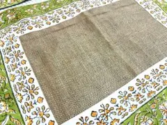 2枚セット　インド　リバーシブル　ランチョンマット　ブロックプリント