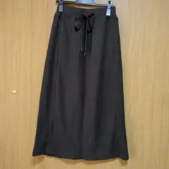 ❤️値下げ黒 ロングスカート ウエストリボン付き