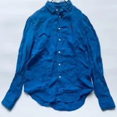 POLO RALPH LAUREN リネン 長袖シャツ ブルー リラックスfit
