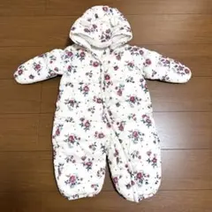プチバトー ジャンプスーツ　81cm ダウン　アウター　花柄 フード付き　完売品