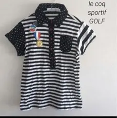【ルコックゴルフ　lecoqGOLF】レディースポロシャツ　ボーダー　ドット柄