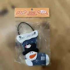 クリスマス 木製オーナメント スノーマン 靴下型