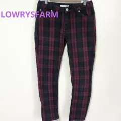Loud's Farm 黒赤チェック スキニーパンツ