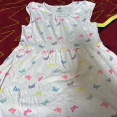 H&M オーガニックコットン 蝶模様 ワンピース 122/128 130㎝