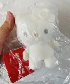 【新品未使用】タイトー限定プライズハローキティ ぬいぐるみマスコットホワイト
