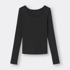 GU　ストレッチリブUネックT(12分袖)(ウォーム) L