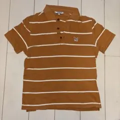 AIGLE オレンジストライプ ポロシャツ Lのサムネイル