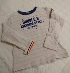 【中古】ダブルビー(ミキハウス系列) ダブルB ボーダー風 長袖Tシャツ 長袖