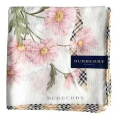 未使用✨ Burberry 大判ハンカチ 花柄 ノバチェック ピンク リボン柄のサムネイル