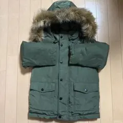 GU フード付きダウンコート オリーブグリーン