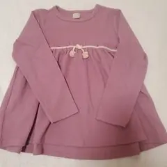 パープル 長袖チュニック さくらんぼ付き