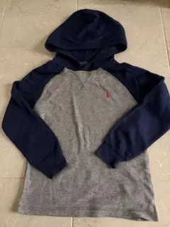 Polo フード付きパーカー ネイビー/グレー130センチ