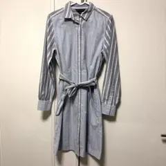 ブルックスブラザーズ　シャツワンピース　サイズ8 ストライプ　ベルト付き　L